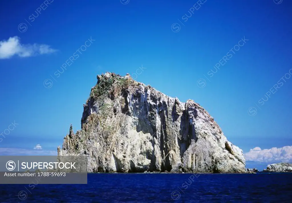 Basiluzzo Cliff, Panarea, Aeolian Islands, Sicily, Italy.