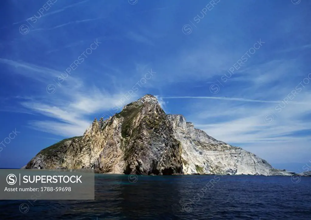 Island of Palmarola, Pontine Islands, Lazio, Italy.