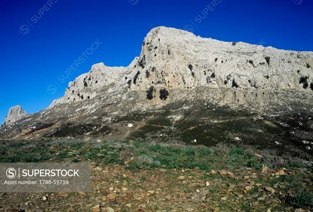 The limestone massif of Monte Albo (Monte Arbu), Sardinia, Italy.
