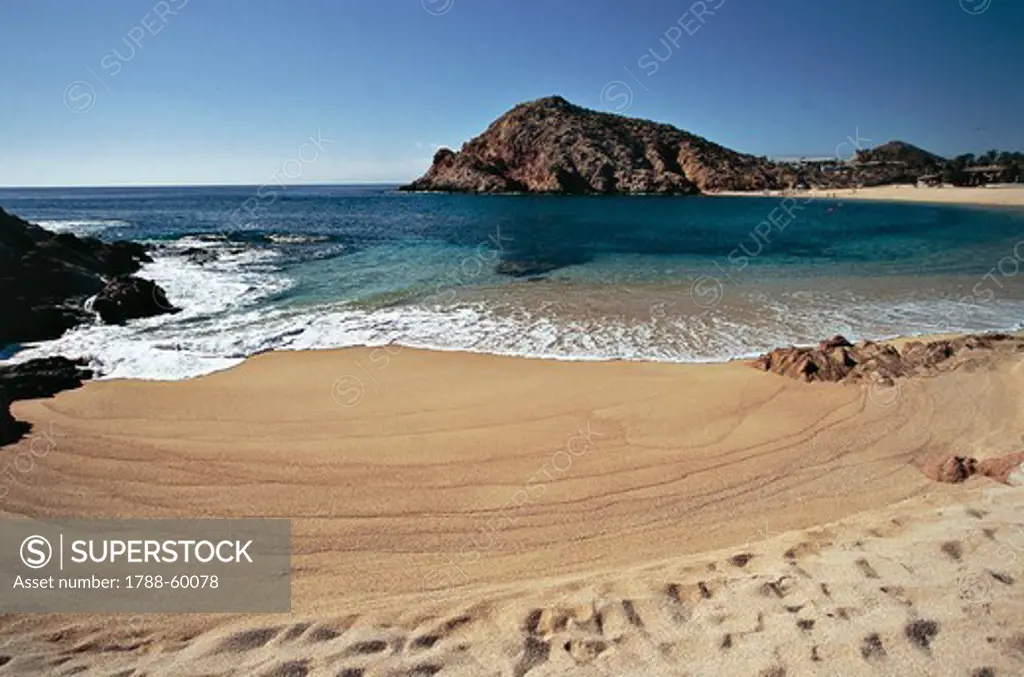 Beach between Cabo San Lucas and San Jose del Cabo (area known as Los Cabos), State of Baja California Sur, Mexico.