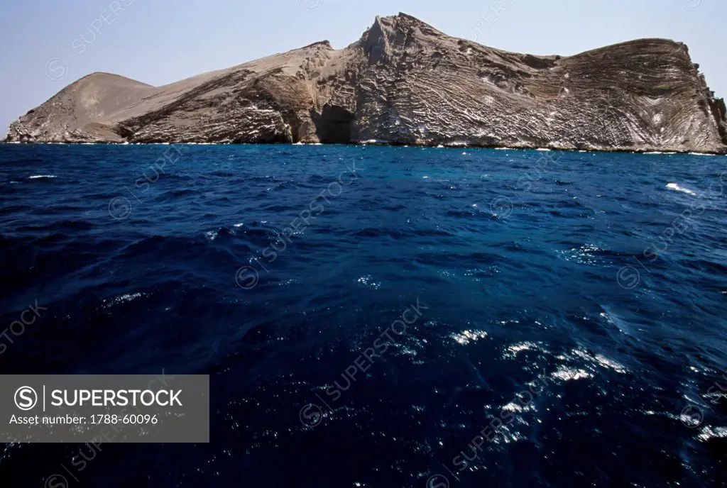Rugged Island, volcanic island, Al-Zubair archipelago, Yemen.