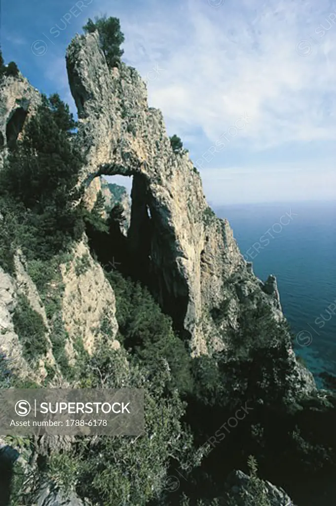 Italy - Campania Region - Isle of Capri - Matrermania Way - Natural Arch