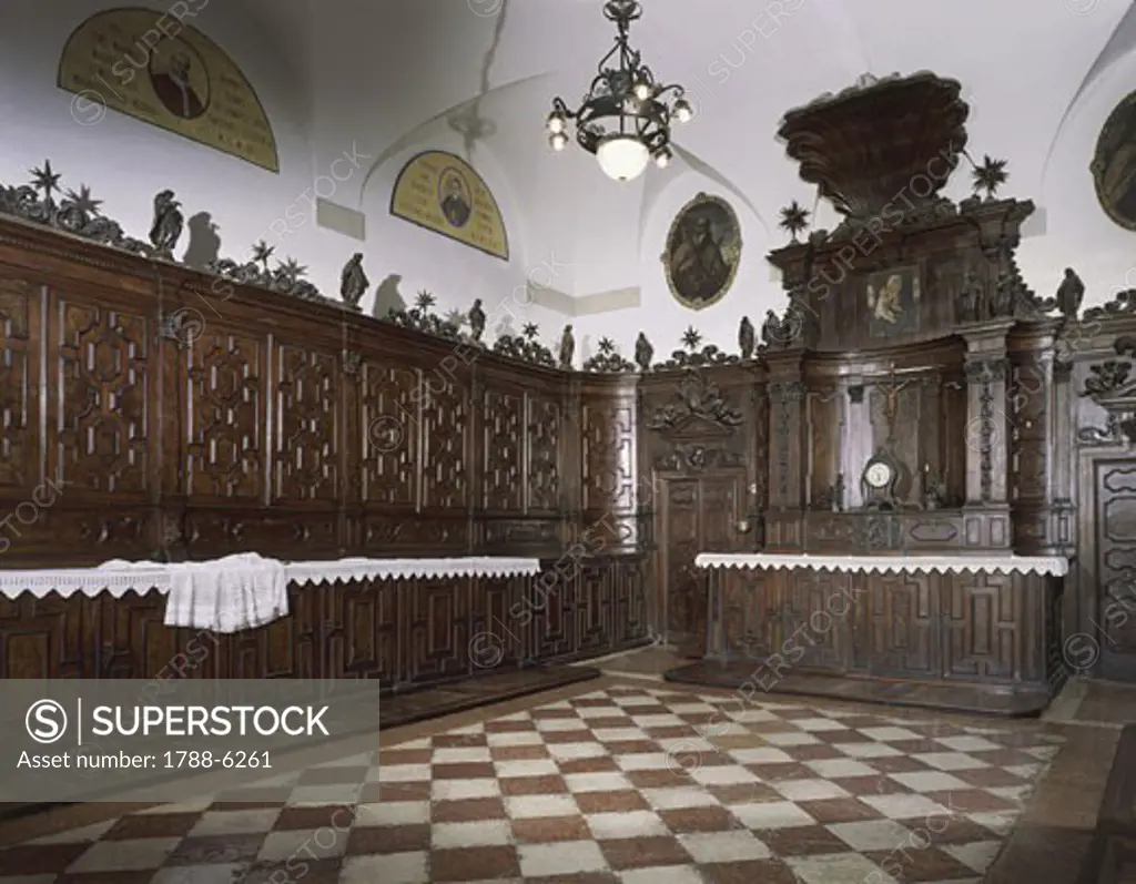 Interiors of the sacristy of a church, Church Of The Scalzi, Venice, Veneto, Italy