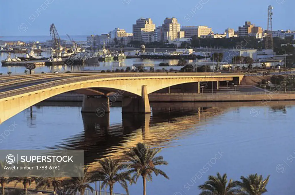 Bridge across the sea, Bengasi, Cyrenaica, Libya