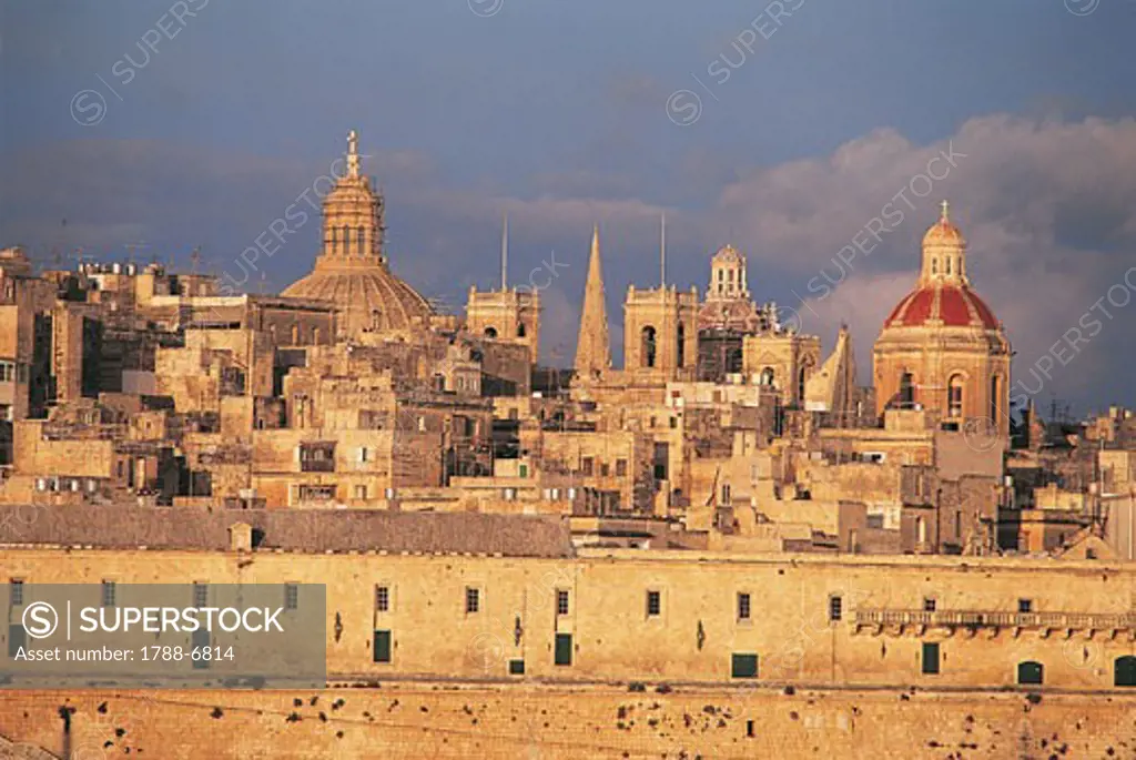 Houses in a town, Knights Hospitaller, Valletta, Malta