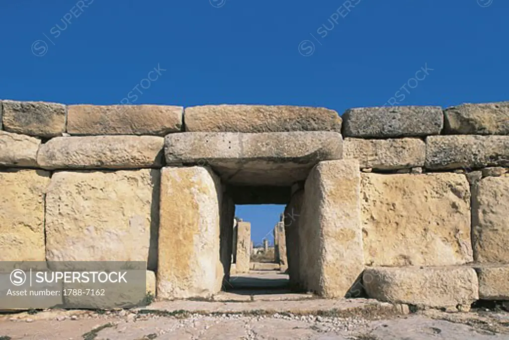 Megalithic temple (UNESCO World Heritage Site, 1980) in Malta - Hagar Qim 