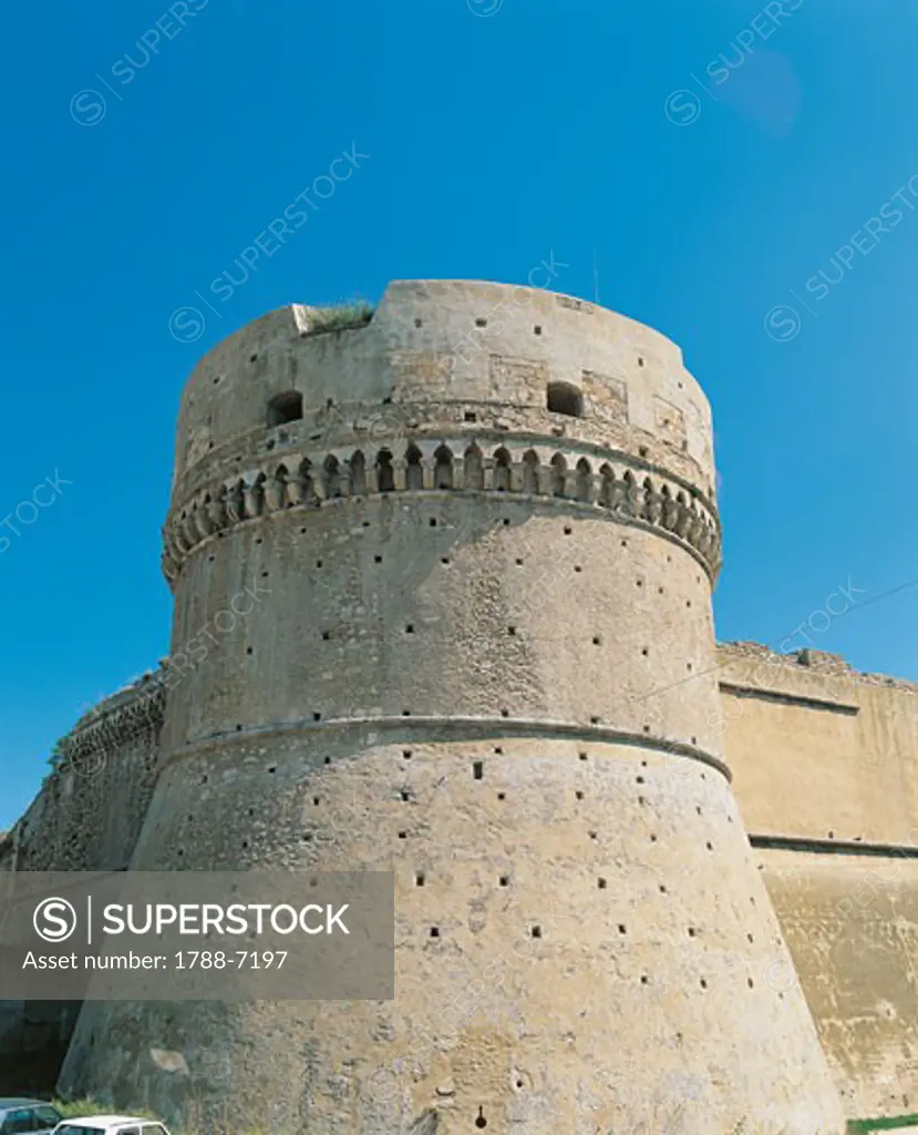 Low angle view of a castle, Capo Rizzuto, Crotone, Calabria, Italy