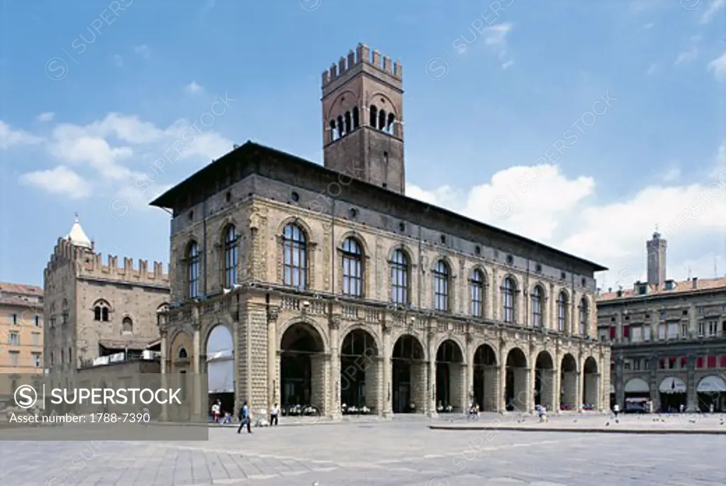 Italy - Emilia Romagna Region - Bologna - Podesta Palace - Detail of Façade