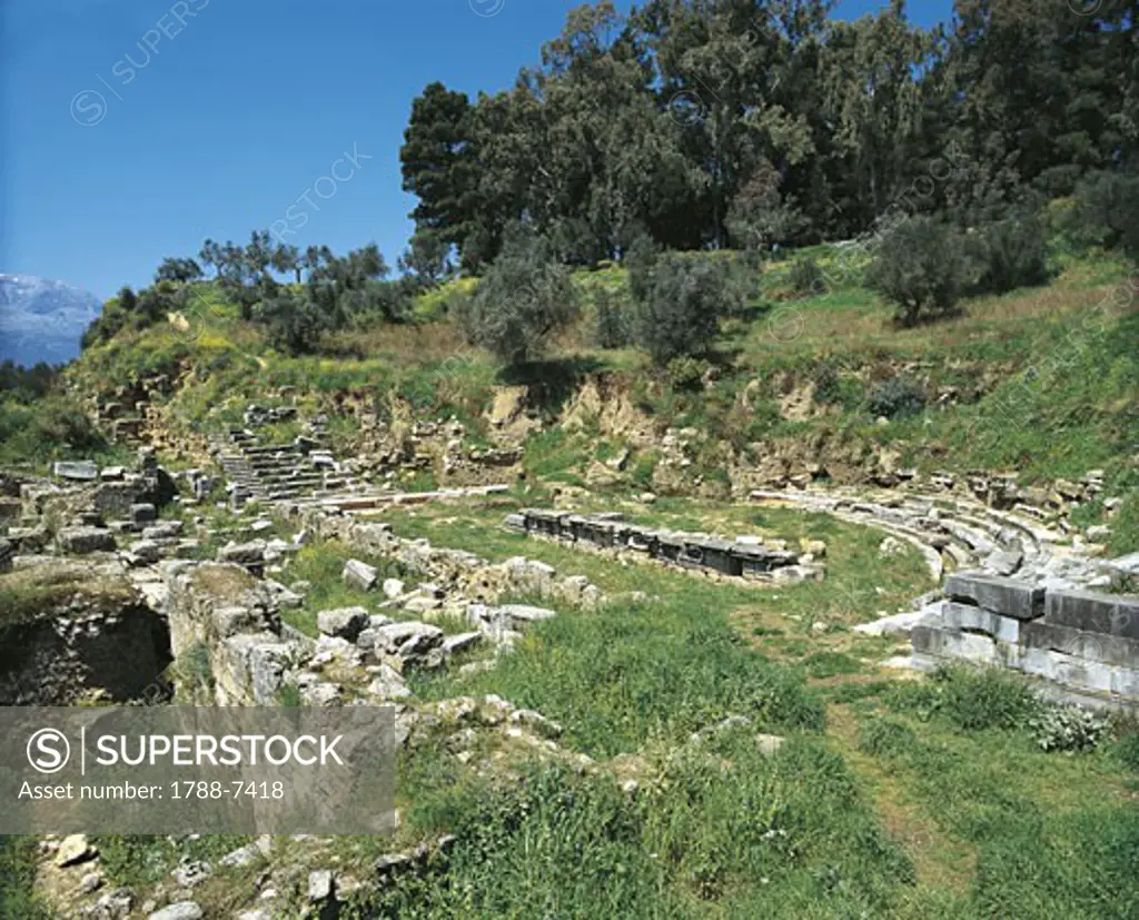 Old ruins of an amphitheater, Sparta, Greece