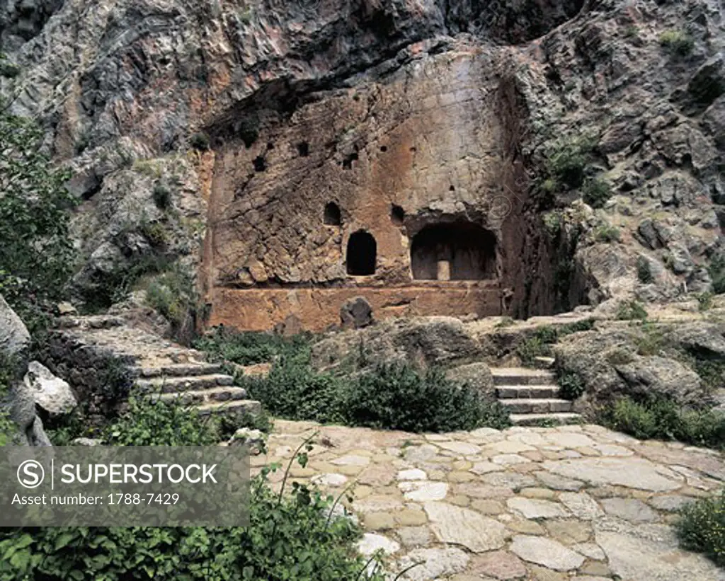 Entrance of a cave, Castalian Spring, Delphi, Greece