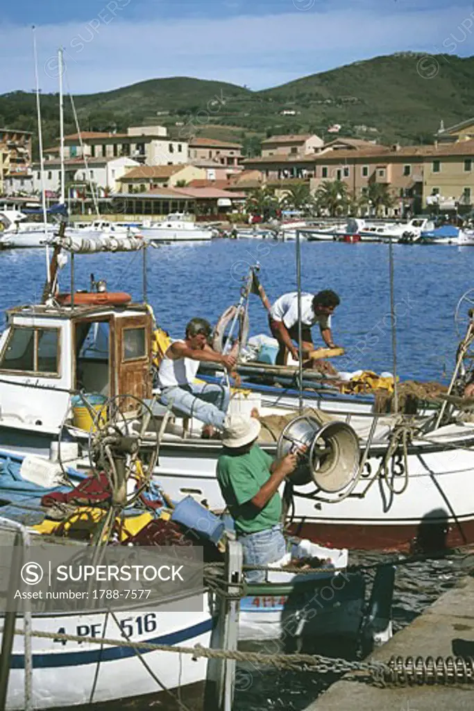 Italy - Tuscany Region - Elba Island - Porto Azzurro - Fishing boats