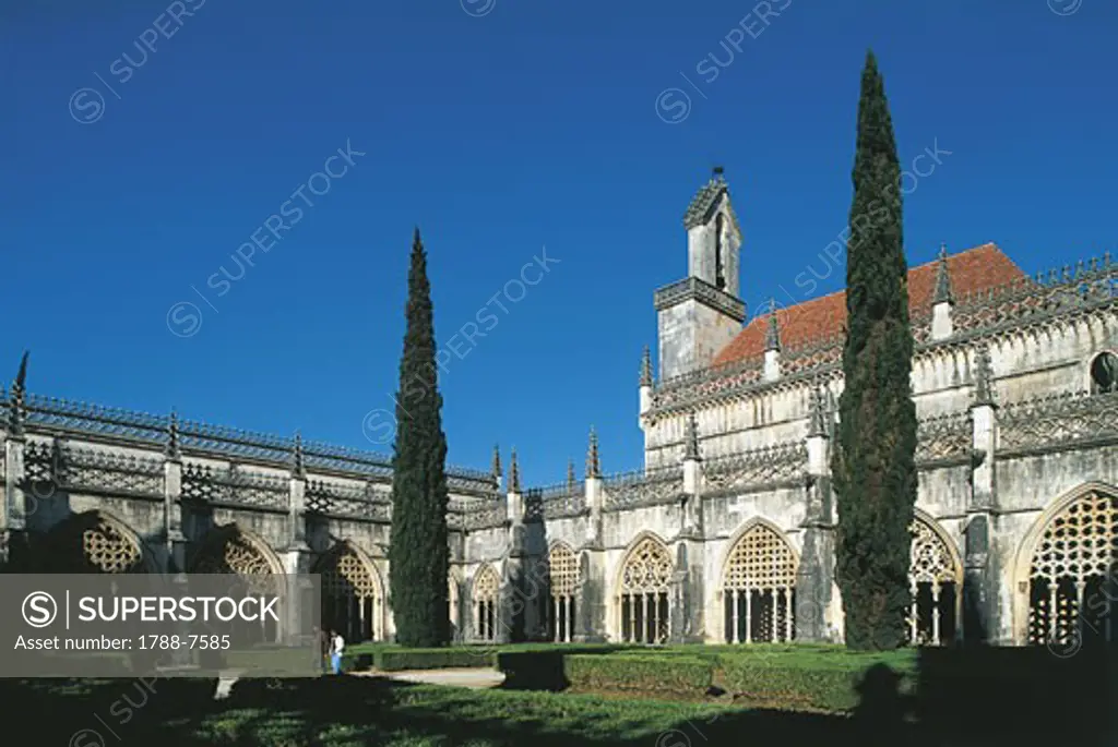 Portugal - Batalha. Cloister at Monastery of the Dominicans. UNESCO World Heritage List, 1983