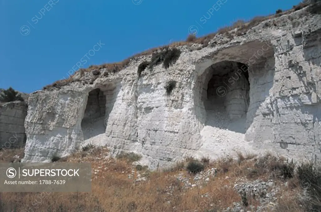 Close-up of eroded rocks, Monte Sant'Angelo, Gargano National Park, Puglia, Italy