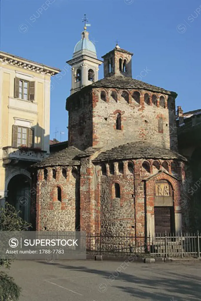 Facade of a baptistery, Biella, Piedmont, Italy