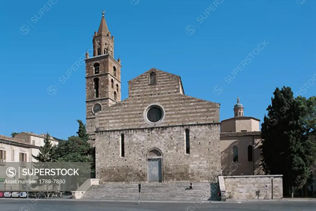 Cathedral on a roadside, Cathedral of St. Berardo, Teramo, Abruzzi, Italy