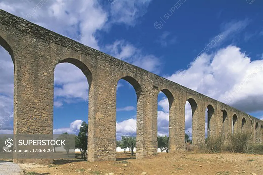 Portugal - Evora. Aqueduct 'Aqueduto da Agua de Prata'
