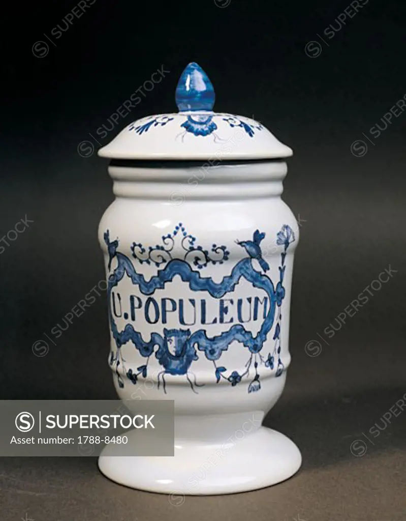 Apothecary jar 'albarello' with inscription U Populeum”, Arras production