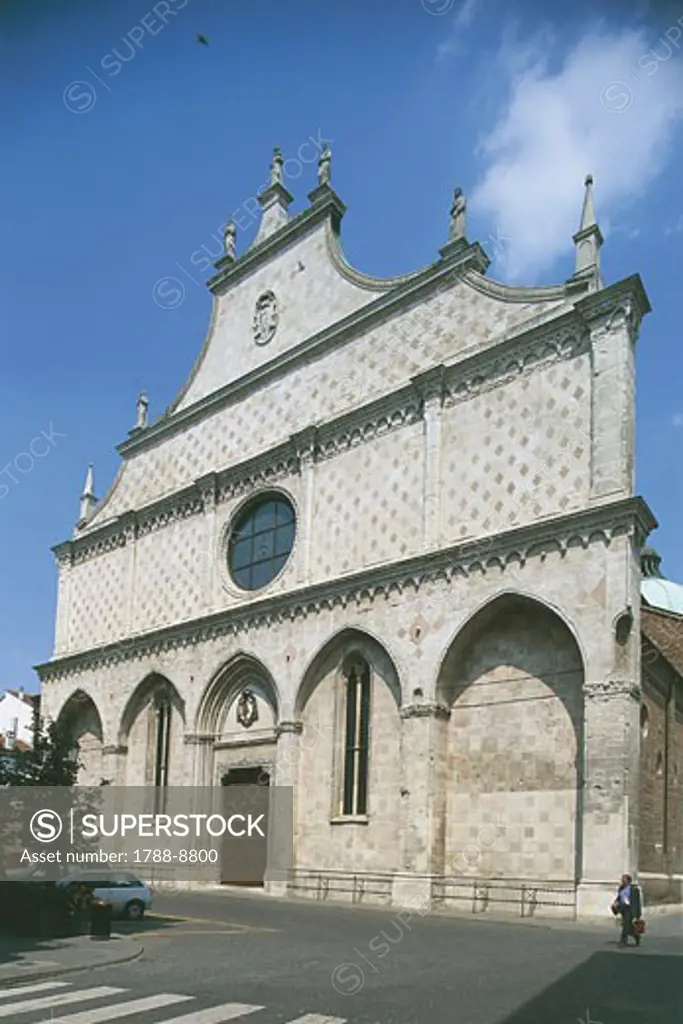 Facade of a cathedral, Vicenza, Veneto, Italy
