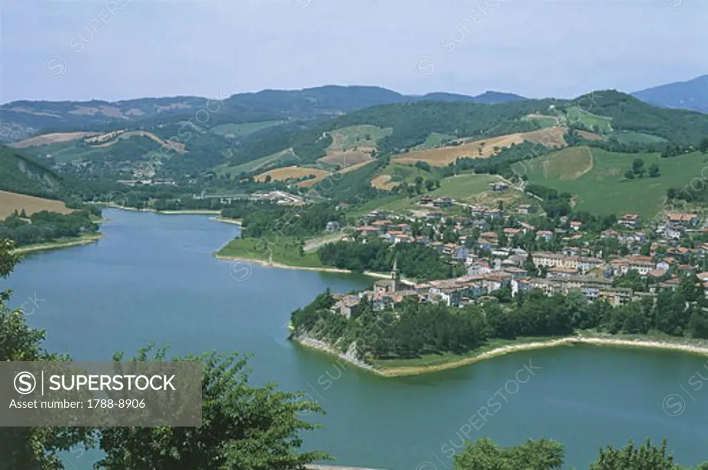 Italy - Marche Region - Montefeltro - Mercatale and the lake with the same name
