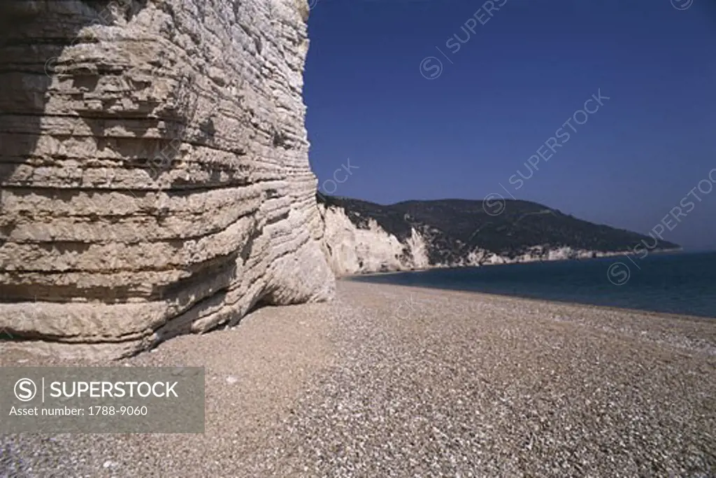 Beach between Mattinata and Pugnochiuso, Gargano National Park, Puglia, Italy