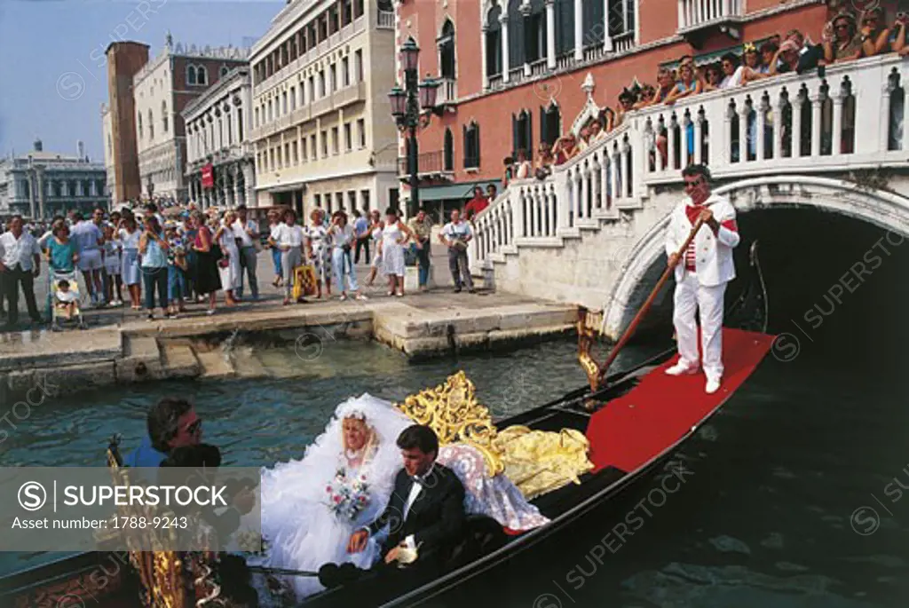 Italy - Veneto Region - Venice - A married couple on a gondola