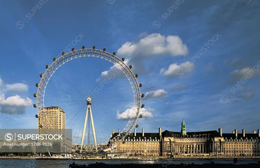 Ferris wheel at the waterfront, Millennium Wheel, London, England