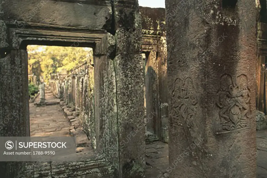 Cambodia, Khmer Angkor, Ruins of Angkor Thom temple