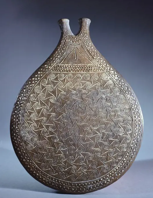 Vase with incised decoration, Greece. Cycladic civilization, 3500-1050 BC.