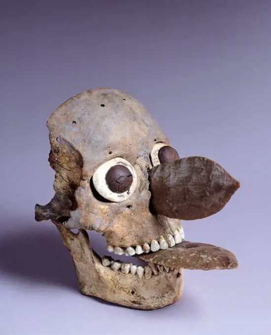 Skull mask from Tempio Mayor in Tenochtitlan, Mexico. Aztec Civilization, 15th Century.