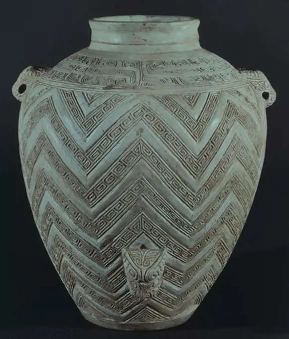 White ceramic vase, from Anyang, Henan, China. Chinese Civilisation, 14th-11th century BC.