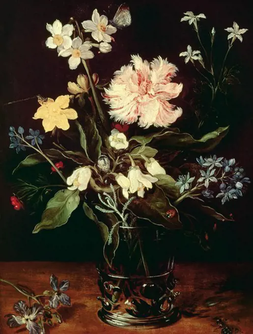 Still Life with Flowers, by Jan Brueghel the Elder of the pile (1568-1625).
