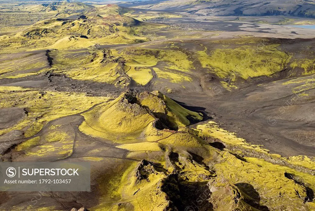 Iceland, South Region, Skaftafell National Park, volcanic area of Lakagigar, Laki volcano