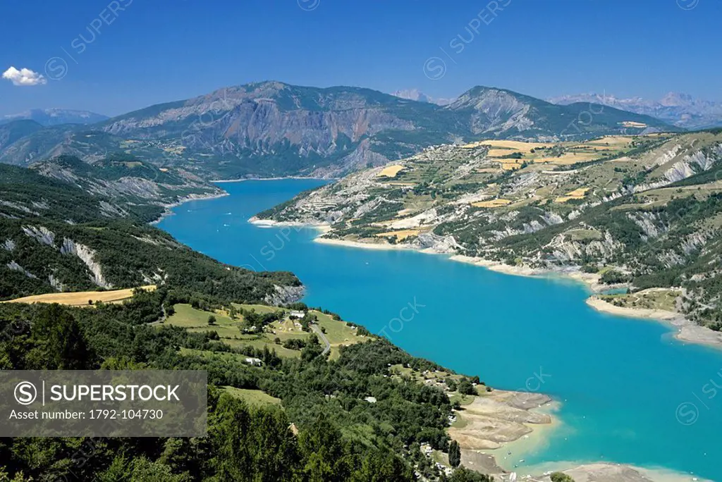 France, Alpes de Haute Provence, Ubaye valley, Serre Poncon lake
