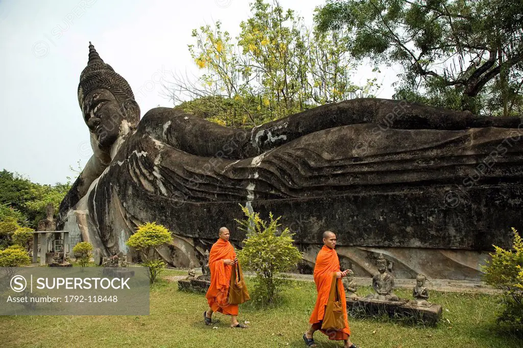 Laos, Vientiane Province, Xieng Khuan, 24 kms away from Vientiane, buddha Park erected in 1958 by Luang Pu Bienleua Sulilat a shaman yogi monk is mean...