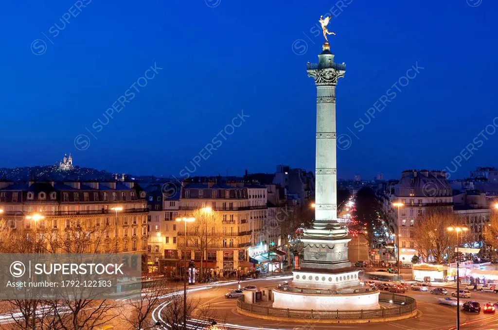 France, Paris, Bastille square, the Colonne de Juillet column of July
