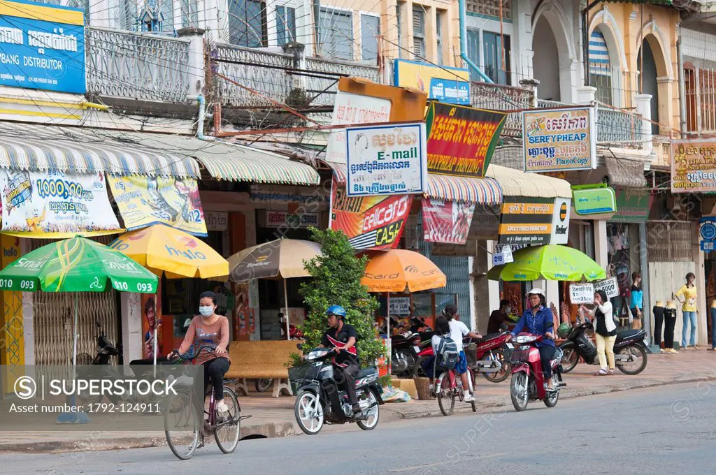 Cambodia, Battambang Province, town of Battambang, French colonial buildings