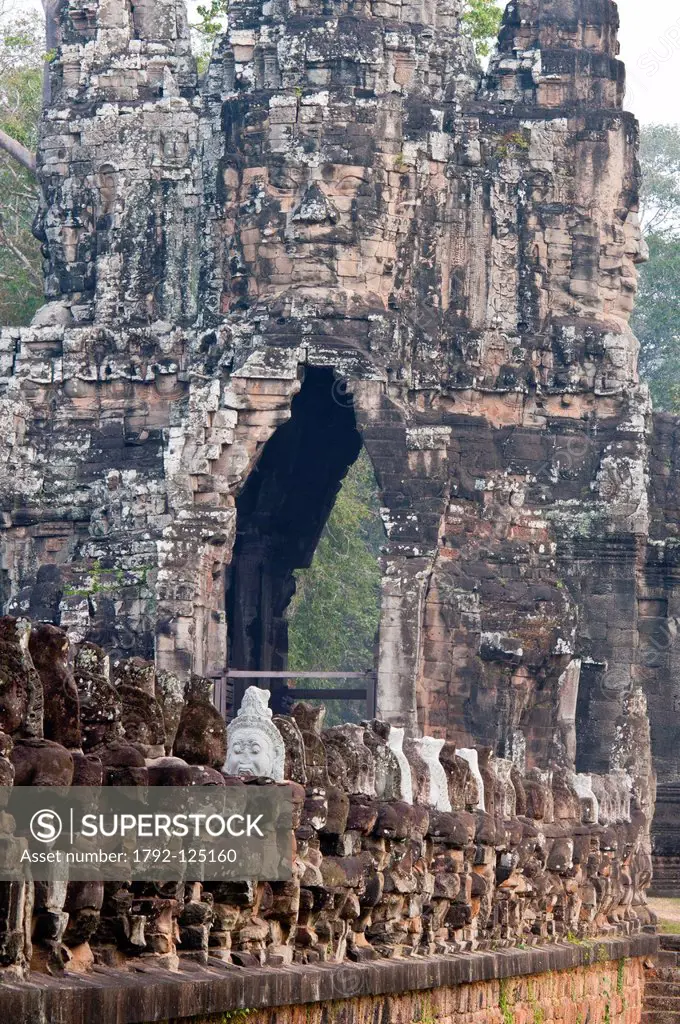 Cambodia, Siem Reap Province, Angkor temple complex, listed as World Heritage by UNESCO, the walled city of Angkor Thom the Great Angkor or the Great ...