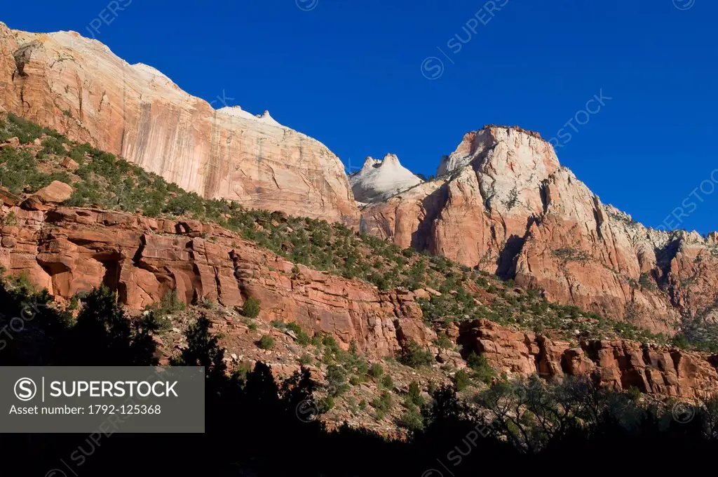 United States, Utah, Zion National Park, view from state road number 9, area of Springdale