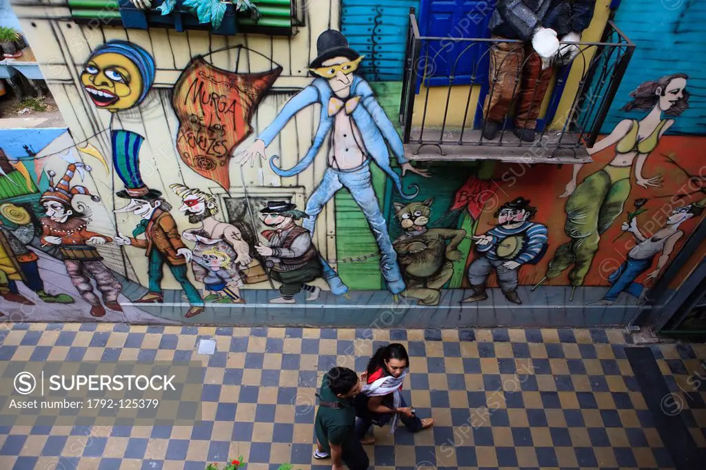 Argentina, Buenos Aires, La Boca district, mural on Magallanes street near Caminito street