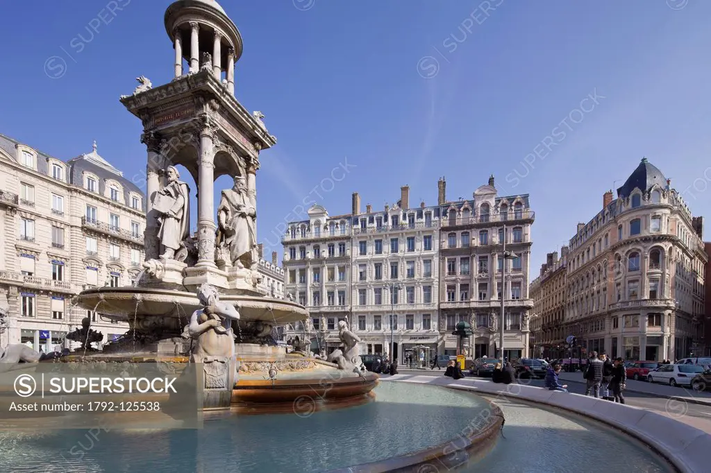 France, Rhone, Lyon, Peninsula, historic site listed as World Heritage by UNESCO, Place des Jacobins Jacobins square