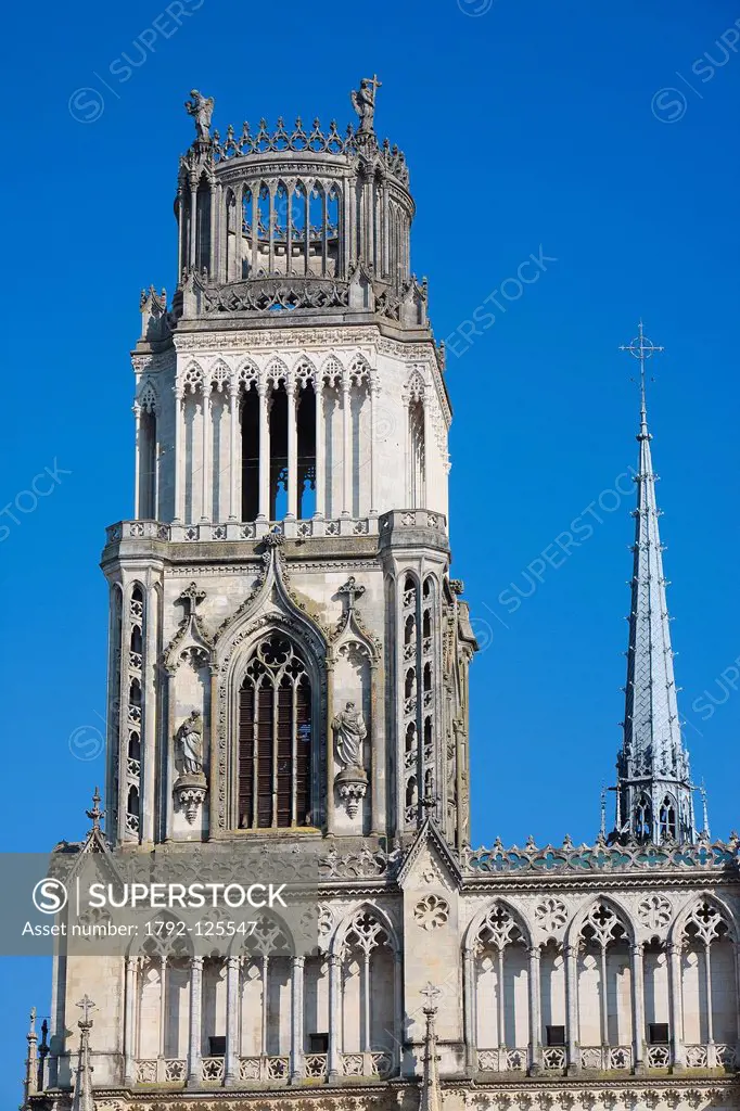 France, Loiret, Orleans, one of the two tower of Ste Croix cathedral