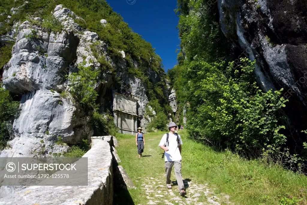France, Savoie, Christophe la Grotte, hiking on the Sarde road, created by the Savoy dinasty at the XVIIth century