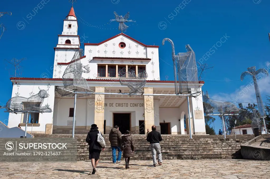 Colombia, Cundinamarca Department, Bogota, Mount Monserrate 3152 m, Monserrate church dedicated to the Black Virgin of Montserrat