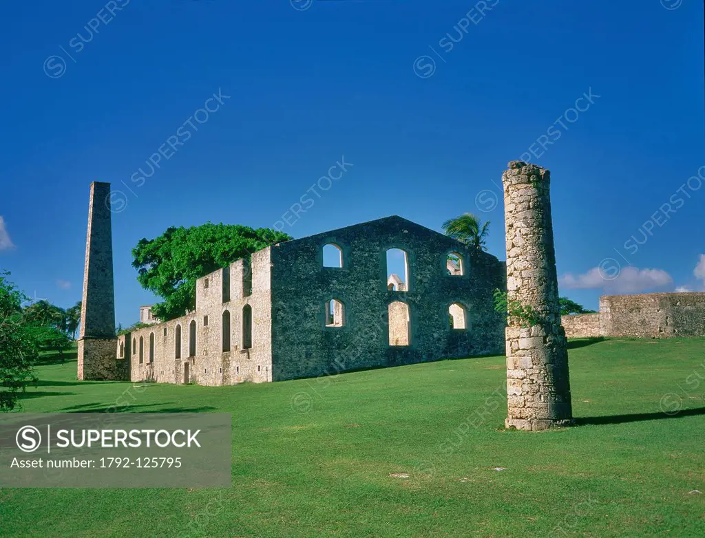 France, Guadeloupe French West Indies, Ile de Marie Galante, Grand Bourg, Habitation Murat also called Chateau Murat, old colonial Sugar cane factory ...