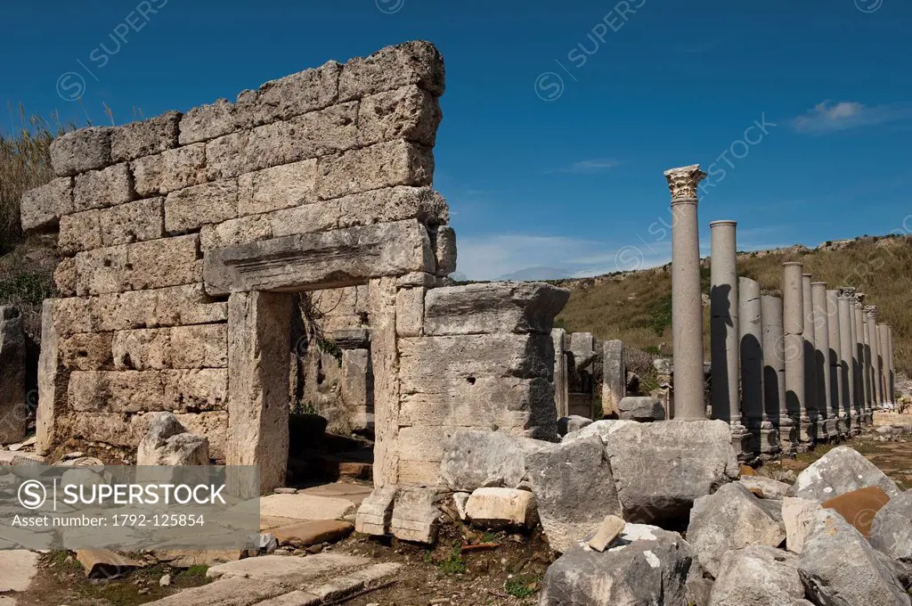 Turkey, Mediterranean region, Turquoise Coast, Pamphylia, ancient site of Perge Perga, fountain or nymphaeum