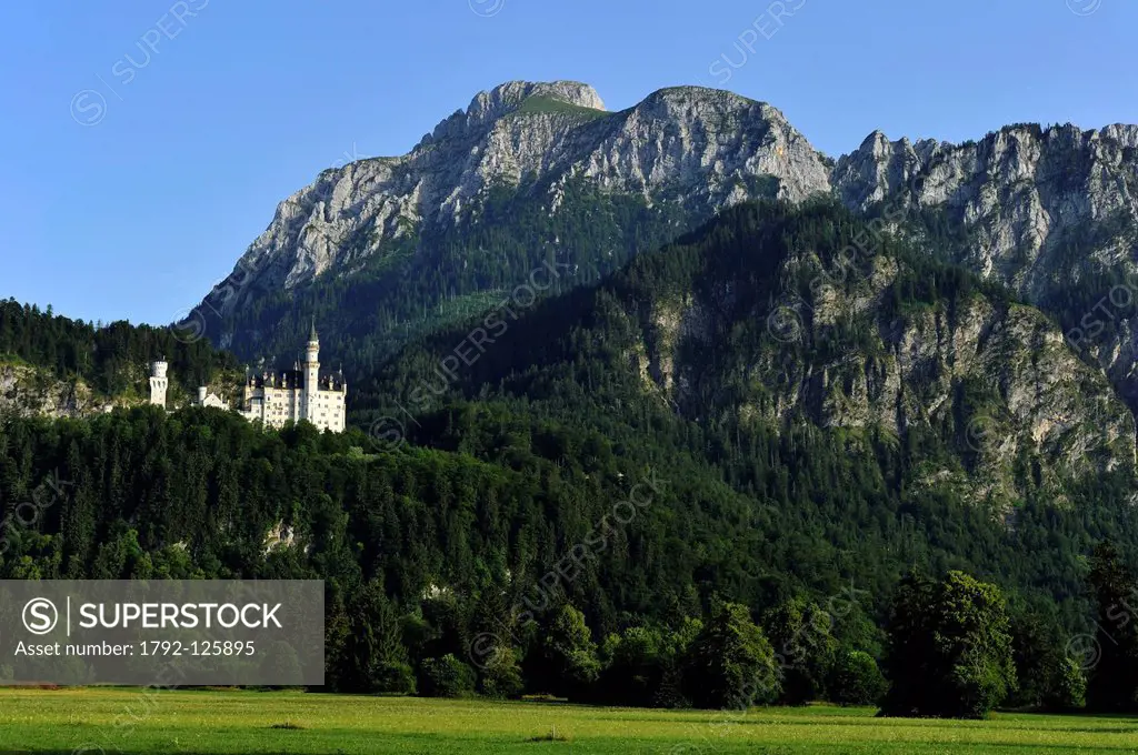 Germany, Bavaria, Schwangau, Neuschwanstein castle built between 1869 et1886 in the romantic style is the best known work of King Ludwig II of Bavaria
