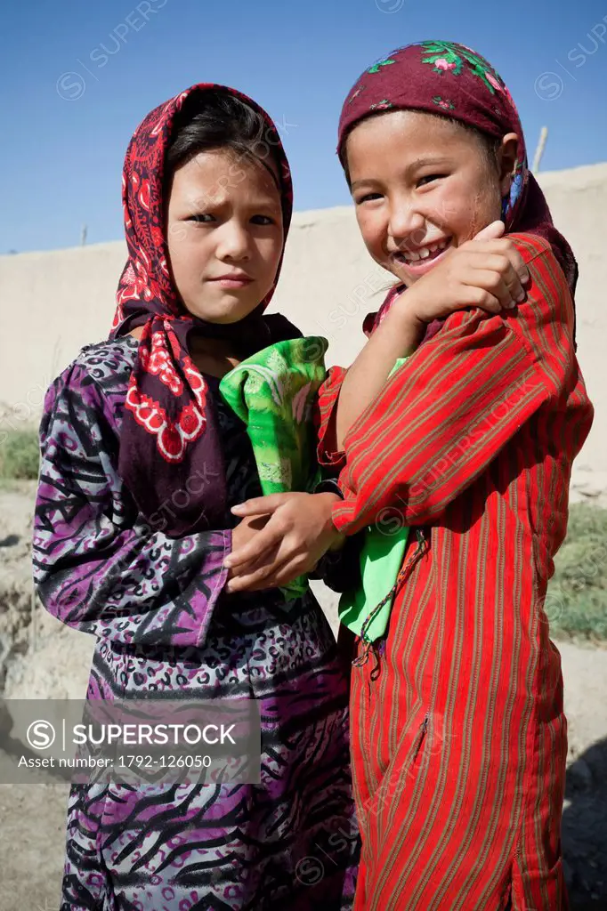 Afghanistan, Balkh province, Balkh, two young girls