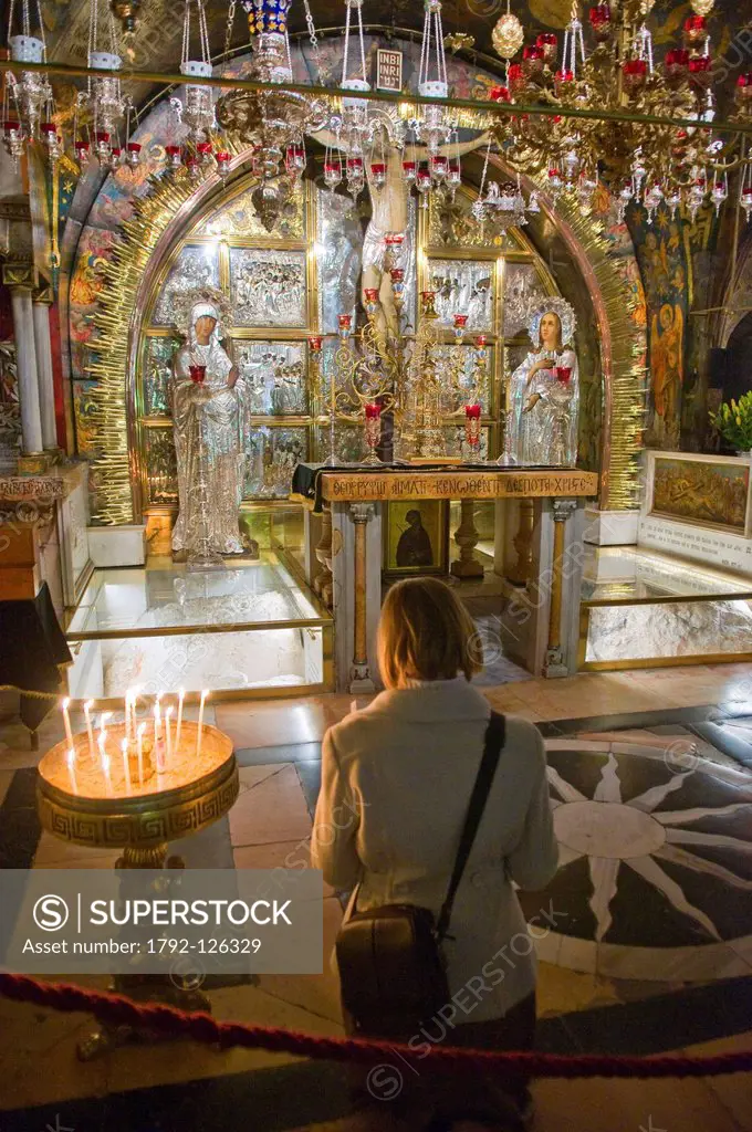 Israel, Jerusalem, holy city, old town, Golgotha, the church of the Holy Sepulchre where is the Christ´s tomb