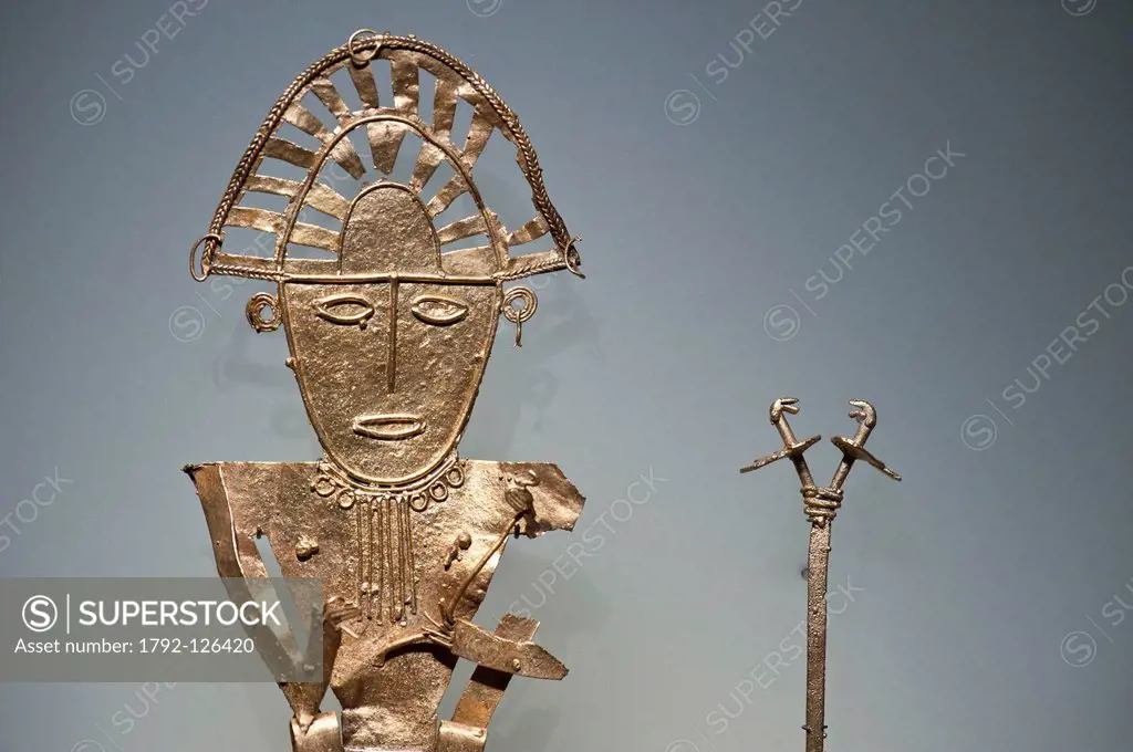 Colombia, Cundinamarca Department, Bogota, downtown district, the Gold Museum of the Bank of the Republic of Colombia, a man with extraordinary powers...