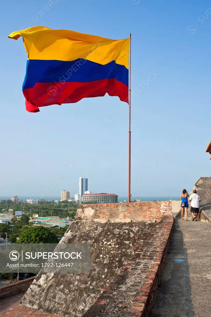 Colombia, Bolivar Department, Cartagena, listed as World Heritage by UNESCO, the castle of San Felipe de Barajas, the largest fortress built by the Sp...